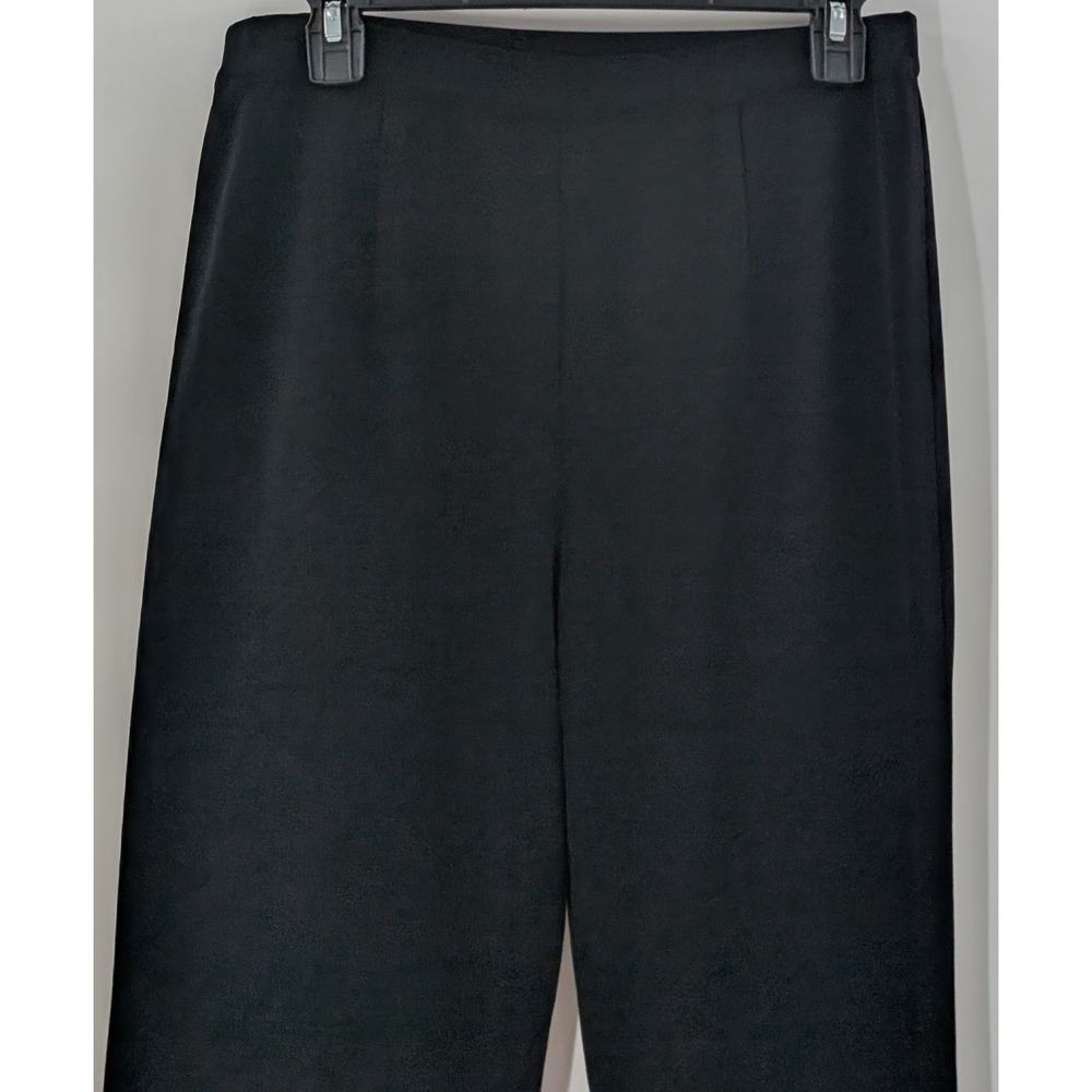 Exclusively Misook Black Pull-On Pants Size‎ M Women's Wide Leg Dressy Long - Picture 5 of 9
